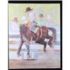 Image 1 : Bucking Bronco Signed Oil Painting on Canvas