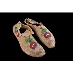 Crow Floral Beaded Moccasins c. 1890's