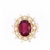 Image 1 : Antique Style Ruby & Diamond 14K Gold Ring
