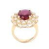 Image 2 : Antique Style Ruby & Diamond 14K Gold Ring