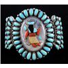 Image 1 : Zuni Sleeping Beauty Sterling Kachina Bracelet