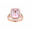 Image 2 : Morganite Beryl Intense Peach 14K Rose Gold Ring