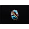 Image 1 : Zuni Signed Sterling Inlaid Multi-Stone Men's Ring