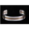 Image 7 : Navajo Sterling Silver Cuff & Gold Plated Cuff