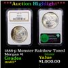 Image 1 : ***Auction Highlight*** NGC 1886-p Monster Rainbow Toned Morgan Dollar $1 Graded ms65* By NGC (fc)