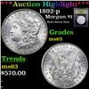 Image 1 : ***Auction Highlight*** 1892-p Morgan Dollar $1 Graded Select Unc By USCG (fc)
