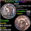 Image 1 : ***Auction Highlight*** 1833 Capped Bust Half Dollar 50c Graded Select Unc By USCG (fc)