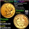 Image 1 : ***Auction Highlight*** 1849C Closed wreath TY1 Charlotte Gold Dollar $1 Graded Select au+ By USCG (