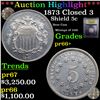 Image 1 : Proof ***Auction Highlight*** 1873 Closed 3 Shield Nickel 5c Graded GEM++ Proof By USCG (fc)