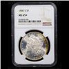 Image 2 : NGC 1880-s Morgan Dollar $1 Graded ms65+ By NGC