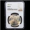 Image 2 : NGC 1923-p Peace Dollar $1 Graded ms65 By NGC