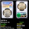 Image 1 : NGC 1878-s Morgan Dollar $1 Graded ms63 By NGC