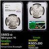 Image 1 : NGC 1885-o Morgan Dollar $1 Graded ms65 By NGC