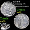Image 1 : 1934-d Mercury Dime 10c Grades Select AU
