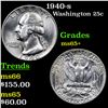 Image 1 : 1940-s Washington Quarter 25c Grades GEM+ Unc