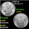 Image 1 : 1887-p Morgan Dollar $1 Grades GEM+ Unc