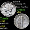 Image 1 : 1925-d Mercury Dime 10c Grades vf++