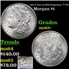 Image 1 : 1921-d Vam 1q EDS Pompadour 'T' R6 Morgan $1 Grades Select+ Unc