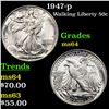 Image 1 : 1947-p Walking Liberty Half Dollar 50c Grades Choice Unc