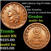 Image 1 : 1863 Liberty Cap F-1-229a Civil War Token 1c Grades Select Unc BN