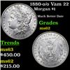 Image 1 : 1880-o /o Vam 22 Morgan Dollar $1 Grades Select Unc