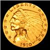Image 2 : 1910-p Gold Indian Quarter Eagle $2 1/2 Grades Choice AU/BU Slider