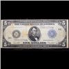 Image 2 : 1914 $5 Large Size Blue Seal Federal Reserve Note, Philadelphia, PA  3-C Grades f+