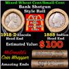Image 1 : Mixed small cents 1c orig shotgun roll, 1918-d Wheat Cent, 1888 Indian cent other end, McDonalds Wra