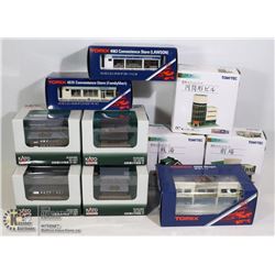 FLAT OF KATO AND TOMIX TRAIN SET BUILDINGS/