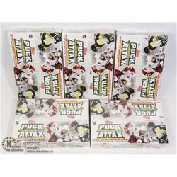 5 PACKS OF TOPPS PUCK ATTAX CARD GAME