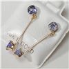 Image 2 : 10K YELLOW GOLD 4 TANZANITE(1CT)  EARRINGS, MADE