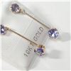 Image 3 : 10K YELLOW GOLD 4 TANZANITE(1CT)  EARRINGS, MADE