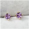Image 1 : 14K YELLOW GOLD AMETHYST  EARRINGS