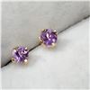 Image 2 : 14K YELLOW GOLD AMETHYST  EARRINGS