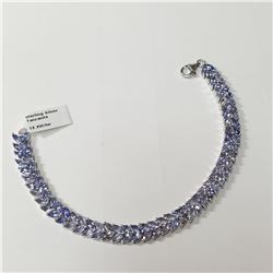 SILVER TANZANITE(12.2CT)  BRACELET (~LENGTH 7.5CM)