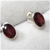 Image 2 : SILVER GARNET  EARRINGS