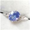 Image 3 : 10K WHITE GOLD TANZANITE(1CT) DIAMOND(0.06CT)