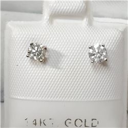 14K WHITE GOLD DIAMOND(0.4CT,I1-I2,G-I)  EARRINGS