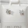 Image 1 : 14K WHITE GOLD DIAMOND(0.4CT,I1-I2,G-I)  EARRINGS