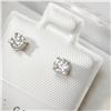 Image 3 : 14K WHITE GOLD DIAMOND(0.4CT,I1-I2,G-I)  EARRINGS