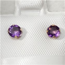 14K YELLOW GOLD AMETHYST(0.8CT)  EARRINGS