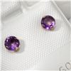 Image 2 : 14K YELLOW GOLD AMETHYST(0.8CT)  EARRINGS