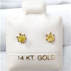 14K YELLOW GOLD CITRINE  EARRINGS