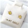 Image 3 : 14K YELLOW GOLD CITRINE  EARRINGS