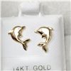 Image 1 : 14K YELLOW GOLD DOLPHIN SHAPED  EARRINGS