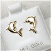 Image 2 : 14K YELLOW GOLD DOLPHIN SHAPED  EARRINGS