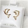 Image 3 : 14K YELLOW GOLD DOLPHIN SHAPED  EARRINGS