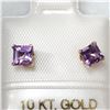 Image 1 : 10K YELLOW GOLD AMETHYST  EARRINGS