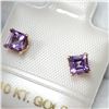 Image 3 : 10K YELLOW GOLD AMETHYST  EARRINGS