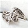 Image 3 : SILVER ONYX FLOWER SHAPED  RING (~SIZE 6)
